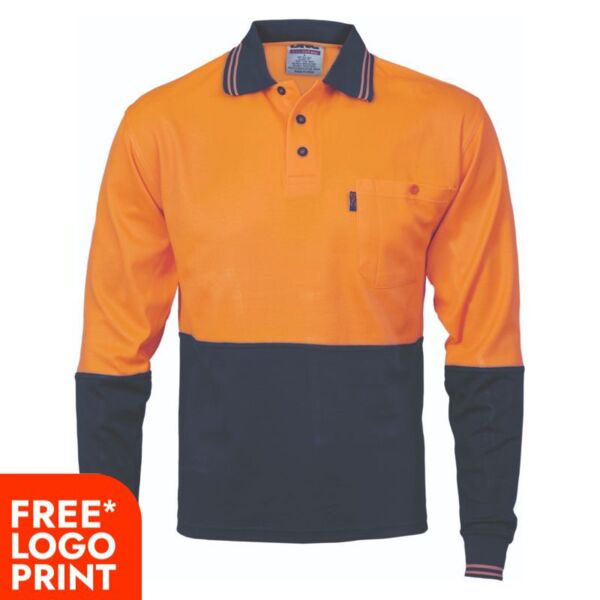 Cotton Back Hi Vis Two Tone Fluoro Polo Thumbnail