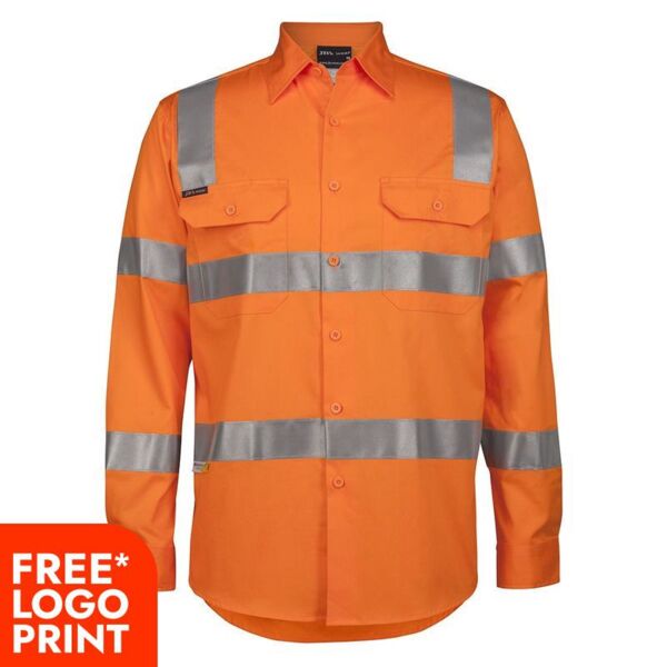 Mens Hi Vis (D+N) Long Sleeve 150G Vic Rail Shirt Thumbnail